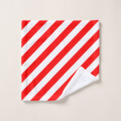 Rood diagonaal Stripes Bath-handdoekset Bad Handdoek (Wasdoekje)