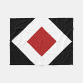 Rood diamant, Vet witte rand zwart Fleece Deken (Voorkant (Horizontaal))