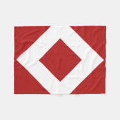 Rood diamant, witte rand fleece deken (Voorkant (Horizontaal))
