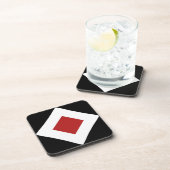 Rood diamant, witte rand zwart drankjes onderzetter (Rechterzijde)