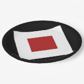 Rood diamant, witte rand zwart papieren bordje (Gekanteld)