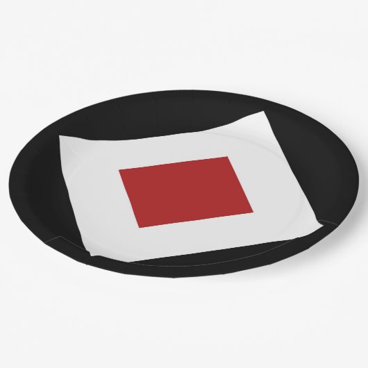 Rood diamant, witte rand zwart papieren bordje (Gekanteld)