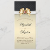 Rood diamanten-weddenschap rond wit en goud programmakaart (Voorkant)