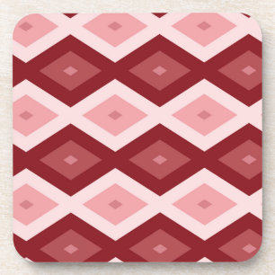 Rood diamantpatroon bier onderzetter