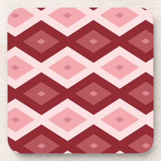 Rood diamantpatroon bier onderzetter (Voorkant)