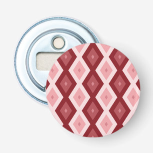 Rood diamantpatroon button flesopener