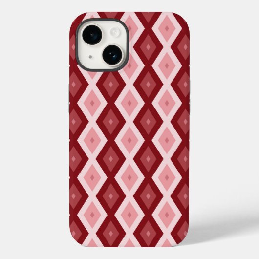 Rood diamantpatroon Case-Mate iPhone case (Achterkant)