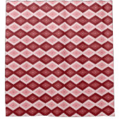 Rood diamantpatroon douchegordijn (Voorkant)