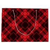 Rood diamantpatroon groot cadeauzakje (Achterkant)