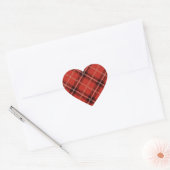Rood diamantpatroon hart sticker (Envelop)