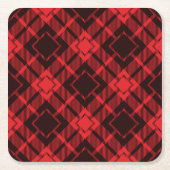 Rood diamantpatroon kartonnen onderzetters (Voorkant)