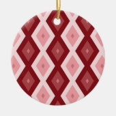 Rood diamantpatroon keramisch ornament (Voorkant)