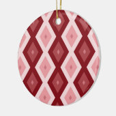 Rood diamantpatroon keramisch ornament (Links)