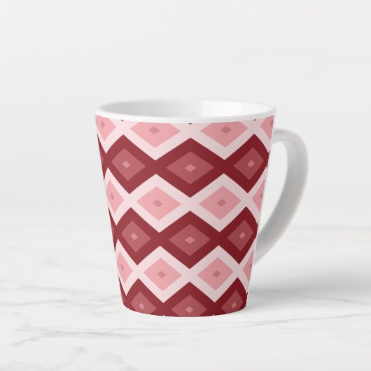 Rood diamantpatroon latte mok (Rechterhoek)