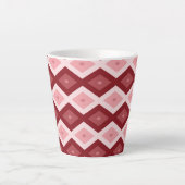 Rood diamantpatroon latte mok (Voorkant)