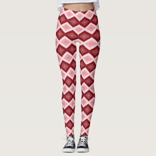 Rood diamantpatroon leggings (Voorkant)