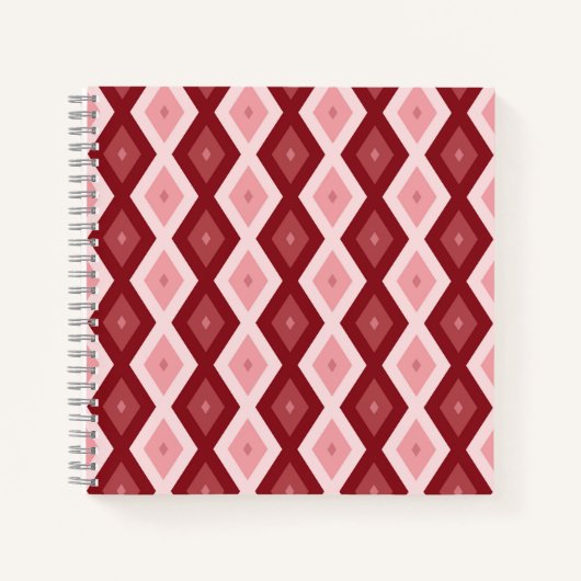 Rood diamantpatroon notitieboek (Voorkant)