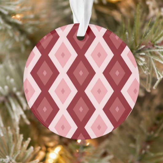 Rood diamantpatroon ornament (Boom)