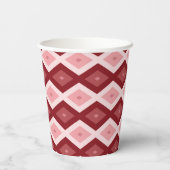 Rood diamantpatroon papieren bekers (Achterkant)