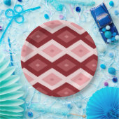 Rood diamantpatroon papieren bordje (Feest)