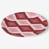 Rood diamantpatroon papieren bordje (Gekanteld)