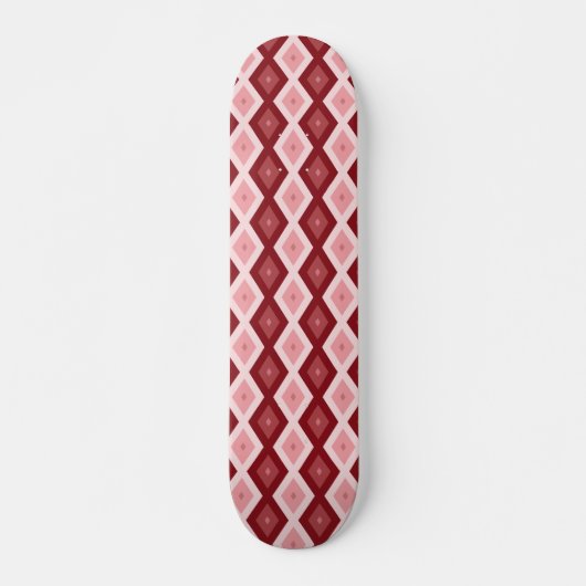 Rood diamantpatroon persoonlijk skateboard (Voorkant)