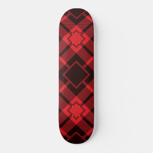 Rood diamantpatroon persoonlijk skateboard (Voorkant)
