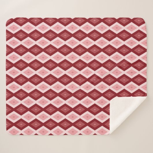 Rood diamantpatroon sherpa deken (Voorkant (horizontaal))