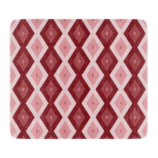 Rood diamantpatroon snijplank (Voorkant)