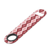 Rood diamantpatroon speed flessenopener (Achterkant Gekanteld)
