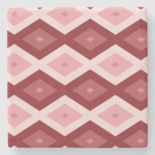 Rood diamantpatroon stenen onderzetter (Voorkant)