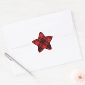 Rood diamantpatroon ster sticker (Envelop)