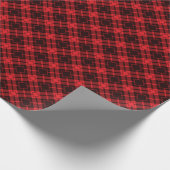 Rood diamantpatroon Tartan   Cadeaupapier (Hoek)