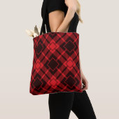 Rood diamantpatroon Tartan Canvas tas (Dichtbij)