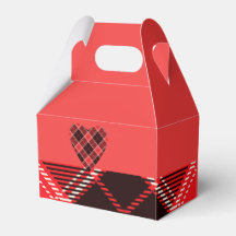 Rood diamantpatroon Tartan Favor Box