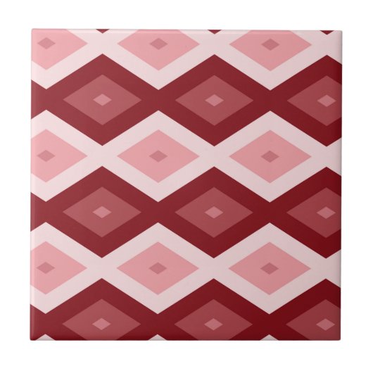Rood diamantpatroon tegeltje (Voorkant)