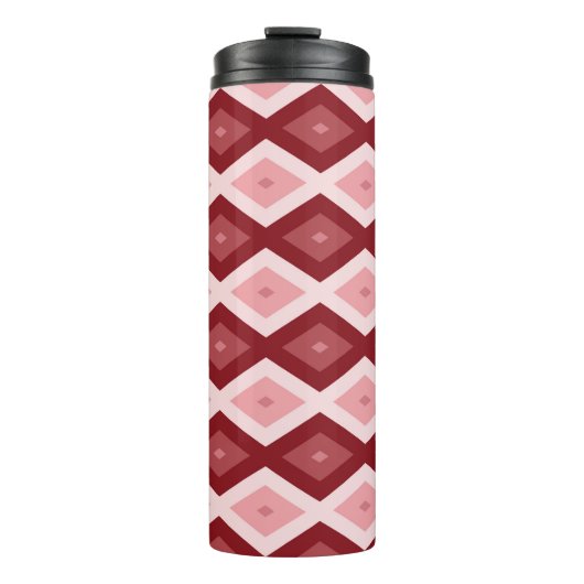 Rood diamantpatroon thermosbeker (Voorkant)