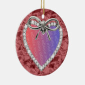 Rood Diamond Heart Lijst Ornament (Rechts)