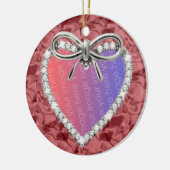 Rood Diamond Heart Lijst Ornament (Links)