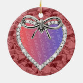 Rood Diamond Heart Lijst Ornament (Achterkant)