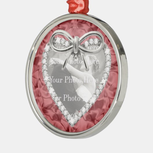 Rood Diamond Heart Lijst Ornament (Links)