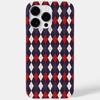 Rood diep violette argyle patroon Case-Mate iPhone 14 pro max hoesje