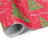 Rood diertje Silhouette kerstboomdecor Cadeaupapier (Rol Hoek)