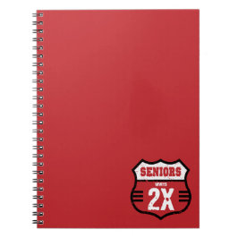 Rood-Distress Seniors Road Sign Notitieboek