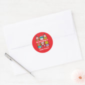 Rood Dit boek is eigendom van potlood kinderboekpl Ronde Sticker (Envelop)
