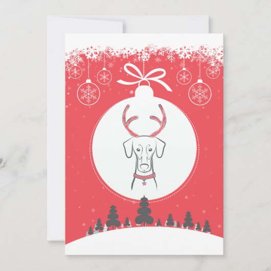 Rood Doberman van de Kaart van de Vakantie DTDR (Voorkant)