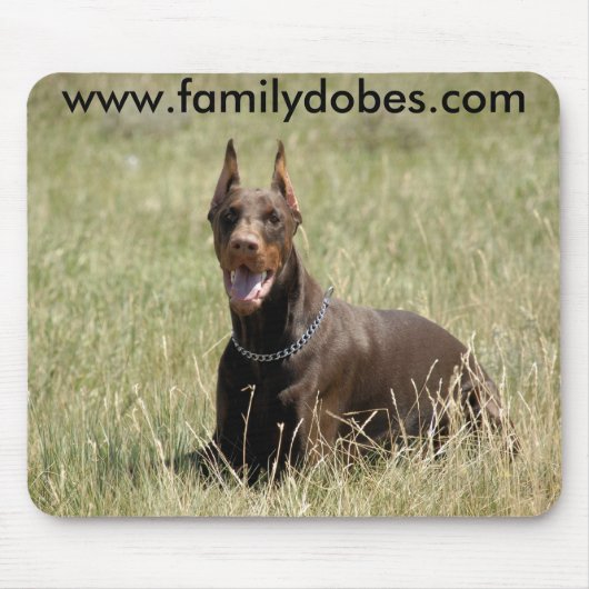 Rood Dobermanmuisblok Muismat (Voorkant)