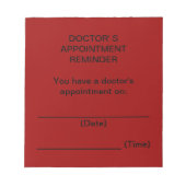 Rood Doctor's Notitieblok voor herbenoeming (Voorkant)