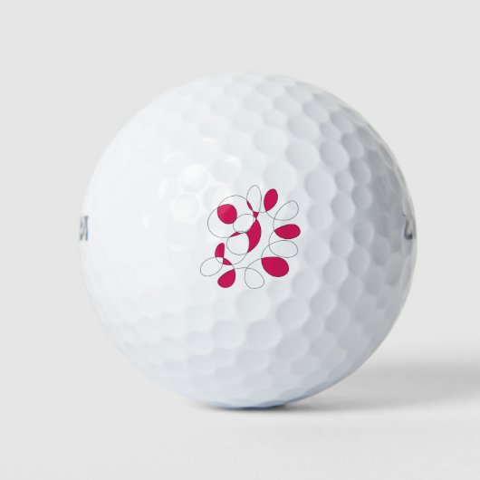 Rood doedelpatroon golfballen (Voorkant)