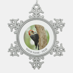 Rood-doen zwellen Specht Tin Sneeuwvlok Ornament